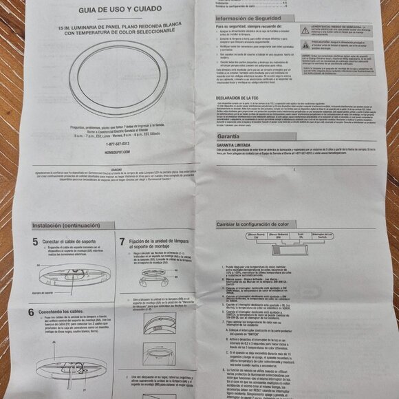 Commercial Electric 15 In. White Round LED Flat Panel Light Dimmable Energy Star - Picture 5 of 6